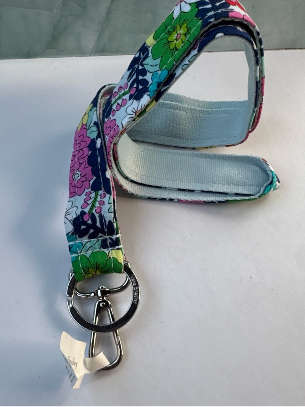 NWT Vera Bradley Far Out Floral wide Key Lanyard - Pink, Green & Navy teacher